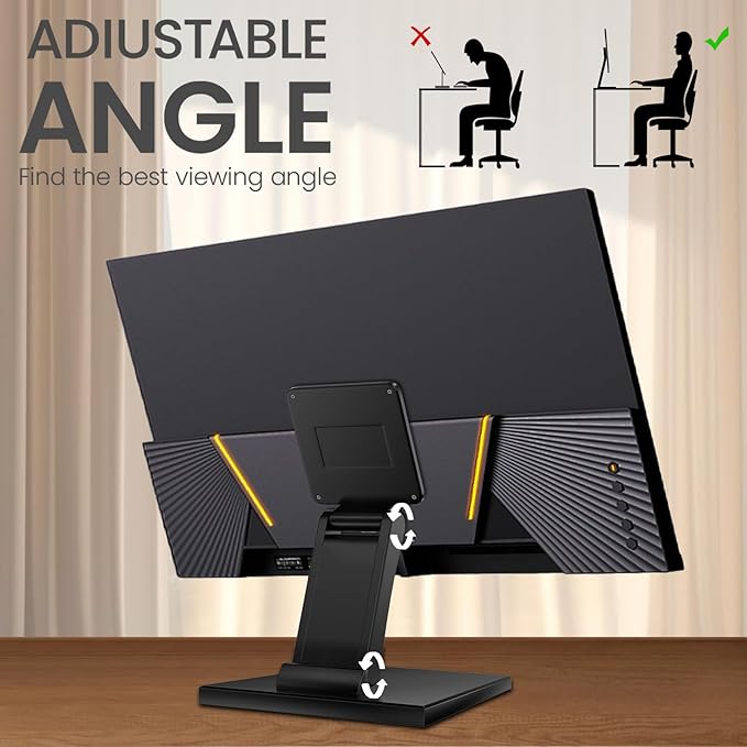 Jakeko Lay Flat Low Profile Monitor Stand - for 14-24" Screens Ergonomic Adjustable Desktop Mount with 100x100mm Compatibility - Steel