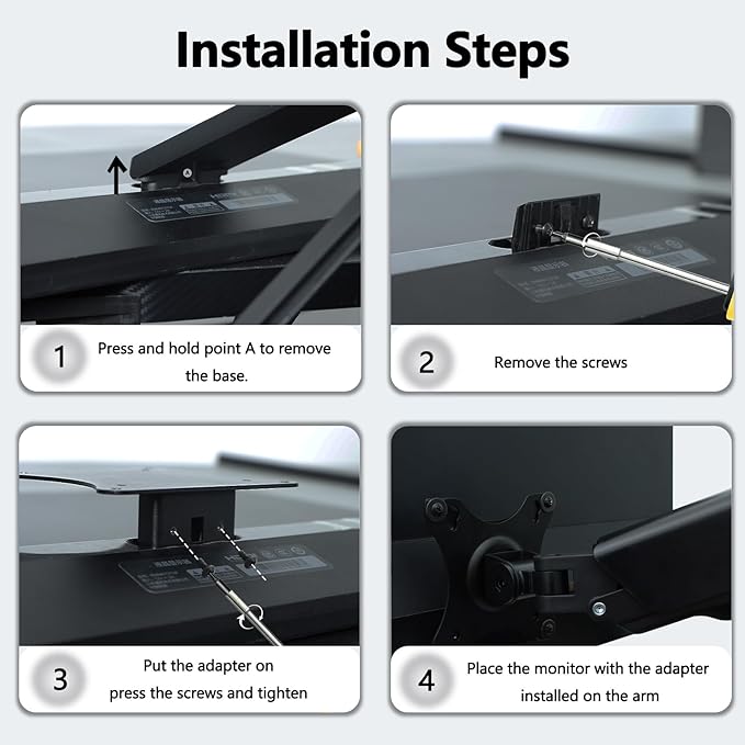Mi Vesa Adapter Compatible with Xiaomi Mi 27" Monitor(Fits Mi Desktop 27, Display 27 2K, RMMNT27NF, BHR4975EU) ??75x75 to 100x100 VESA Mount Adapter Bracket