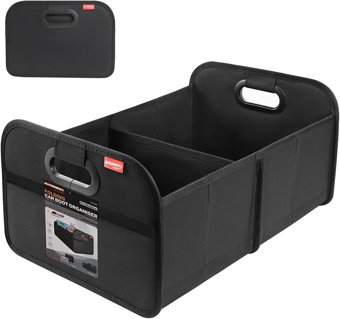 Trunk Organizer-35L Oxford Folding Car Organizer,Sturdy Car Organizer with Collapsible Multi-Compartment for SUVs and Sedans (Black)