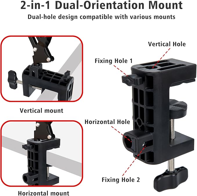Metal Desk Clamp For Microphone Suspension Boom Scissor Arm Stand Holder with Adjustable Screw by SUNMON
