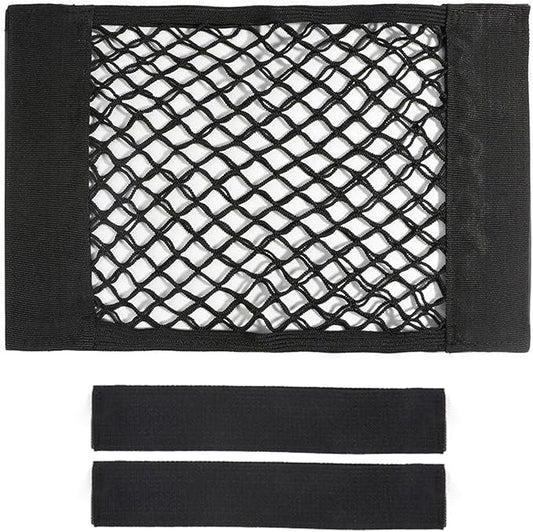 Universal Mesh Cargo Net for Car Trunk Storage, Small Elastic Automotive Cargo Net Pocket Wall Sticker Organizer for SUV RV Bag Storage, Secure Trunk Cargo Nets with Tape Stickers, 15" x 9.5"