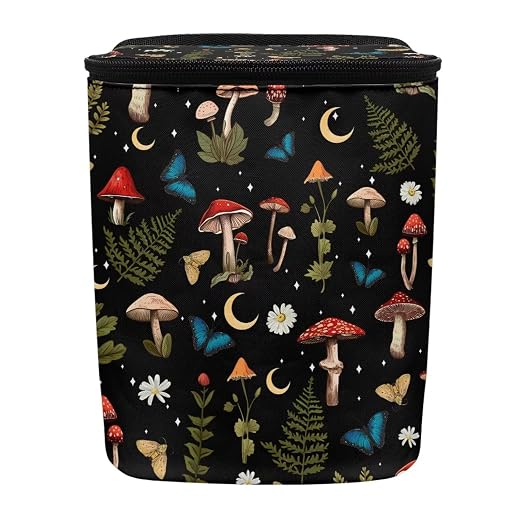 Mushroom Butterfly Floral Hanging Garbage Bin Cute Car Accessories Multipurpose Trash Bin Decoration Car Interior for Men and Women