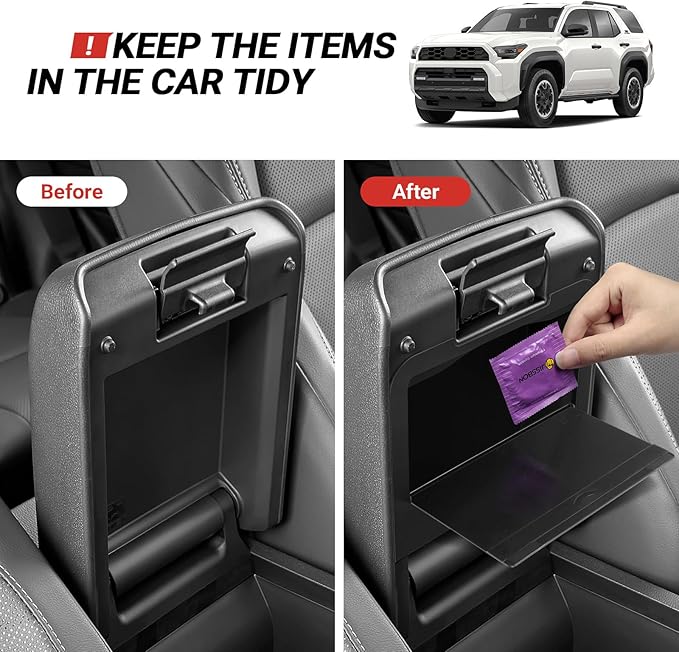 Hellet Hidden Storage Box Compatible with Toyota 2025 2026 4Runner Interior Accessories Center Console Organizer