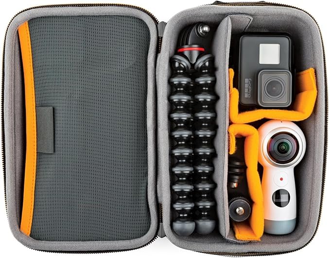 Lowepro Hardside CS 60 Case for Small Drone, Mirrorless Cameras or 2 Action Cameras, 1-2 Lenses, Accessories, 14.00 x 8.51 x 22.71 cm, Black