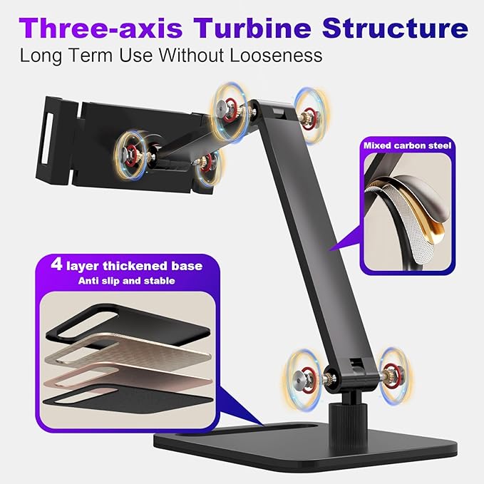 Portable Monitor Stand Holder for 6-18.5 Inch,Universal Desktop Version Expandable Display Base Adjustable Portable Monitor Desktop Clamp,Long Stand,Tablet Stand ,Compatible with Larger Sizes