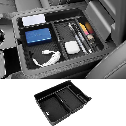 YOJOJOCO Center Console Organizer Compatible with Honda 2023-2025 2026 Pilot ＆ 2024-2026 Ridgeline ＆ 2024-2026 Passport Accessories Black ABS Plastic Material Armrest Hidden Secondary Storage Box