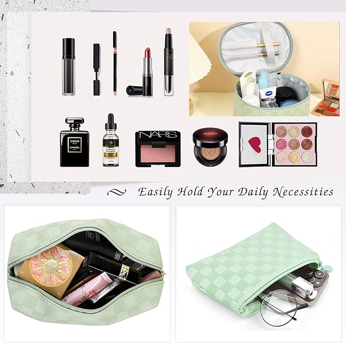 Makeup Bags set of 4 Waterproof Leather Portable Travel Cosmetic Bag Multifunction Organizer Storage for Makeup Brushes, Toiletries and Accessories Toiletry set for Women