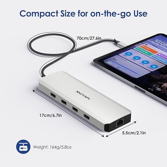 Laptop Docking Station, WAVLINK 10Gbps Docking Station with Dual HDMI, 100W PD in, 10Gbps USB-A/C 3.2, 5Gbps USB-A, USB2.0, Gigabit Ethernet for Dell/HP/Lenovo etc, Windows Systerm Computer Only