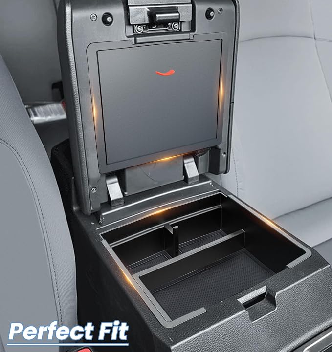 Center Console Divider Organizer for 2024 2025 Toyota Tacoma (4th Gen) Accessories, Interior Secondary Storage Insert Armrest Hidden Secret Privacy Middle Console Storage Box Tray Coin Holder, 3 PCS