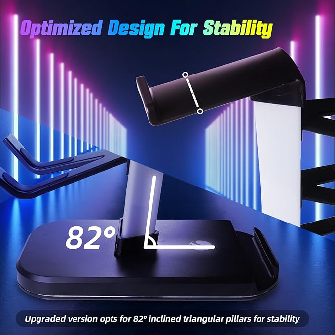 VCOM RGB Gaming Headphones Stand with 10 Light Modes, 4 Controller Holder with 1 USB & 2 Type-C Charging Ports,Headset Stand Suitable for All Earphone Accessories, Best Gift for Desk Gamers