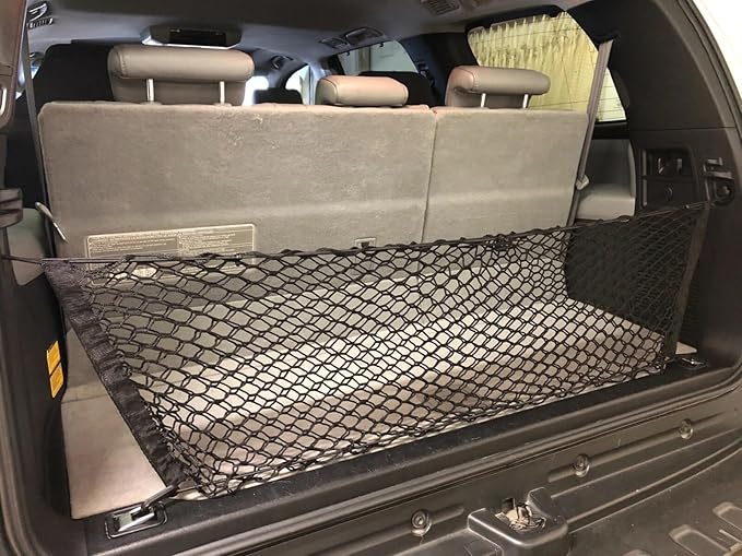 Rear Trunk Organizer Cargo Net for Toyota Sequoia 2008–2026 – Envelope Style Cargo Net for SUV – Premium Mesh Car Trunk Organizer Vehicle Carrier Storage – Compatible with Sequoia