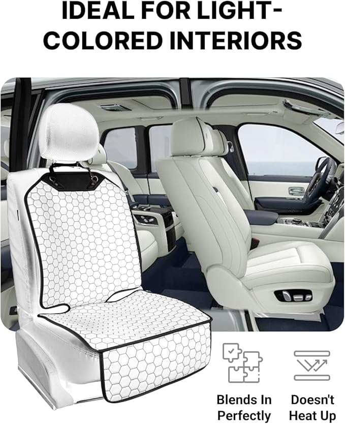 Owleys Premium Leather Car Seat Protector for Child Car Seat Cover from Dirt Scratches (White)