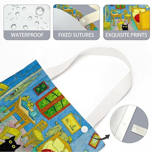 Black Cat Car Trash Bag, Car Trash Bag Hanging, Funny Waterproof Cars Back Seat Hanging Organizer and Storage Trash Bags for Vehicle Travelling Camping