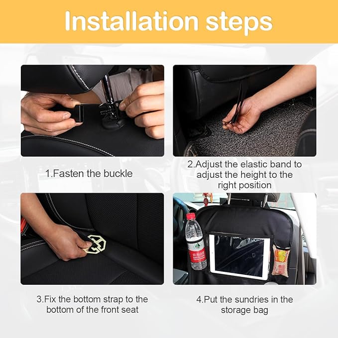 Osilly Car Seat Back Organizer, 2 Pack Backseat Storage Bag with Touch Screen Tablet Holder & 9 Pockets, Durable Waterproof Oxford Fabric, Travel Accessories, Road Trip Essentials for Kids