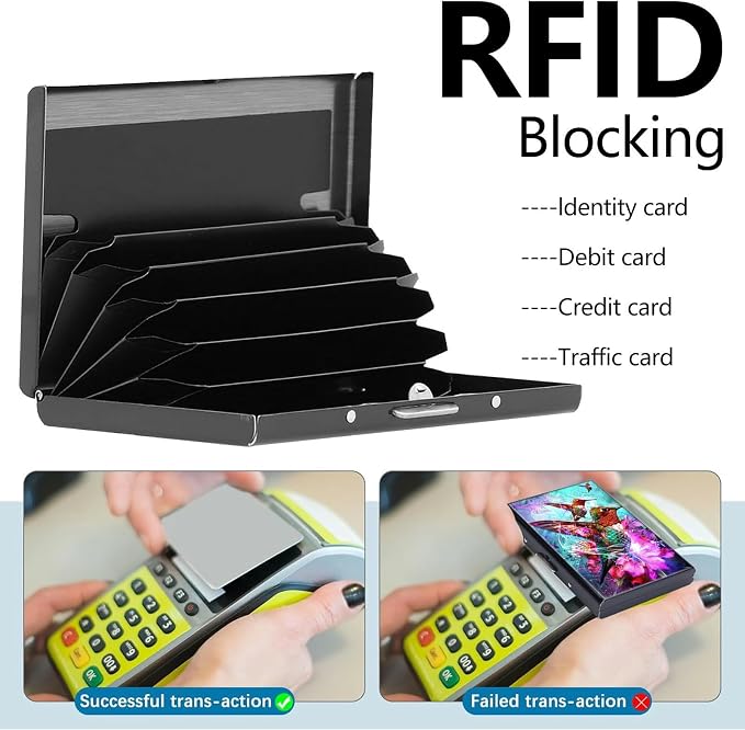 Credit Card Holder, Cute Hummingbirds Design Mini RFID Blocking Aluminum Wallet Slim Metal Hard Case Shell Travel Wallet ID Case Small Credit Cards Case Business Cards for Women Men Girls