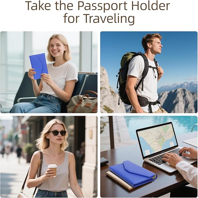 ZOPPEN Mulit-purpose Rfid Blocking Passport Holder Travel Wallet (Ver.4) Passport and Vaccine Card Holder ComboTri-fold Document Organizer Travel Essentials