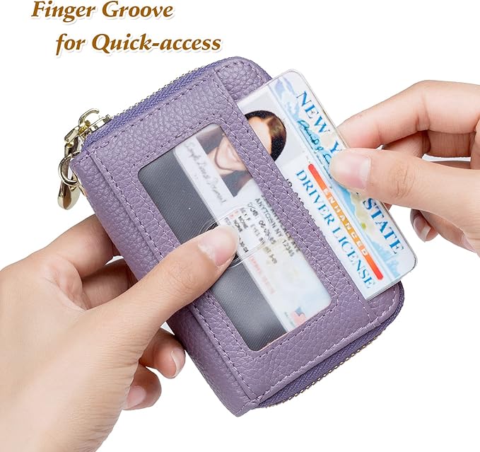 imeetu Rfid Credit Card Holder,Genuine Leather Businese Card Case,Rfid Blocking Wallet for Women & Men