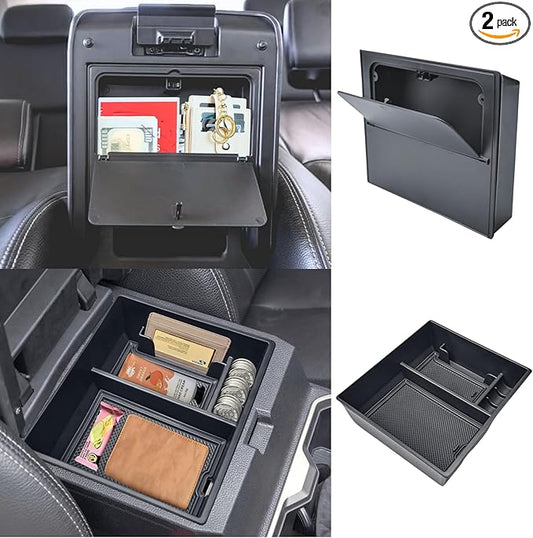 2PCS Center Console Organizer for 2025 2026 Toyota 4Runner 6th Gen Accessories Interior Insert Armrest Storage Tray and Hidden Storage Box