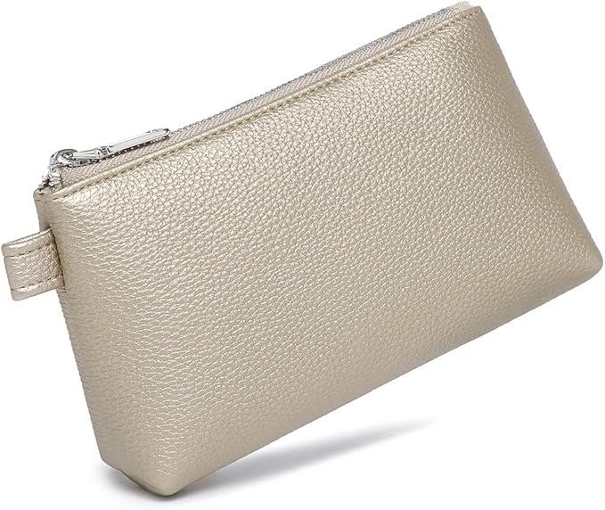PU Leather Makeup Simple and Convenient Handbag Small Exquisite Storage Bag (PU/Pearl White Tea)