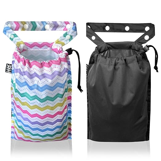 2 Pack Leakproof Car Trash Bags Detachable Waterproof Garbage Bags with Drawstring Hanging Organizer for Back Seat & Travel Black
