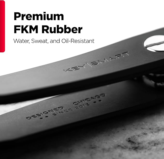 KeySmart Loop - Keychain Key Holder, FKM Silicone Compact Key Organizer for Key Chain, Clutter-Free Compact EDC Key Chains