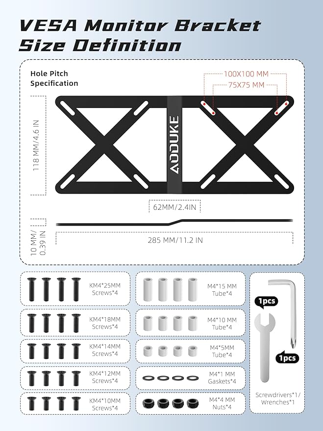 Dual VESA Panel Mini PC Expansion Board Monitor Bracket, Suitable for 75x75/100x100 mm Hole Pitch Bracket and Arm Extended, Compatible with NUC Mini PC Computer Thin Client Stand-A-MAXB
