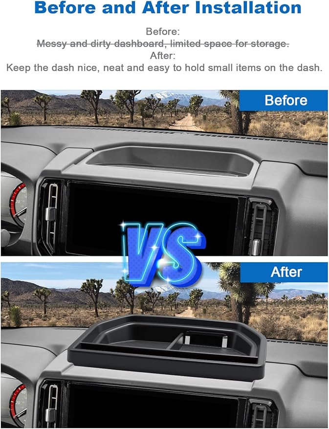 CDEFG for 2025 2026 Nissan Frontier Center Console Organizer Dashboard Storage Tray for 2025 2026 Nissan Frontier Accessories 13.2-Inch Touchscreen Dash Organizer Behind-Screen Tray