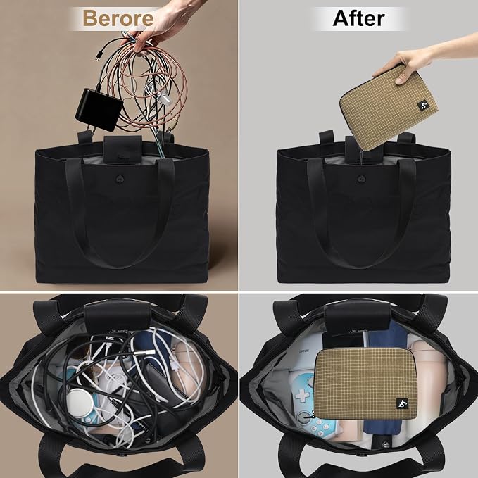 simtoper Electronic Organizer Travel Case – Waterproof Cable Bag for Cord, Charger, Hard Disk, Power Bank – Small Tech Storage for Travel, Backpack, Business Trip, Airplane