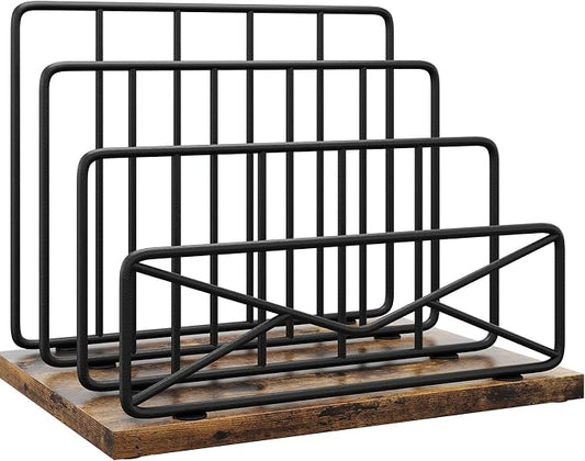 Desktop Mail Sorters Desk Mail Organizer-with 2 or 3 Slot Matte Black Metal Desktop Mail Sorter Metal Storage File Holder Letter Sorter Organizer for Home or Office Desktop (3 Slot)