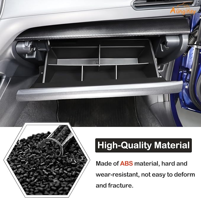 Aunginsy Car Glove Box Organizer Divider Compatible with Subaru Crosstrek 2024-2026 & Subaru WRX 2022-2026, Center Console Glove Box Divider Insert Compartment Organizer Tray Partition ABS Accessories