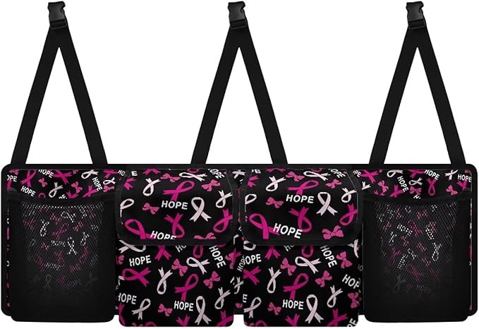 Pink Ribbons Car Trunk Organizer Hanging Car Back Seat Storage Bag Auto Cargo Bag Automotive interior Accessories for Most Sedans SUV Jeep Trucks MPV Van