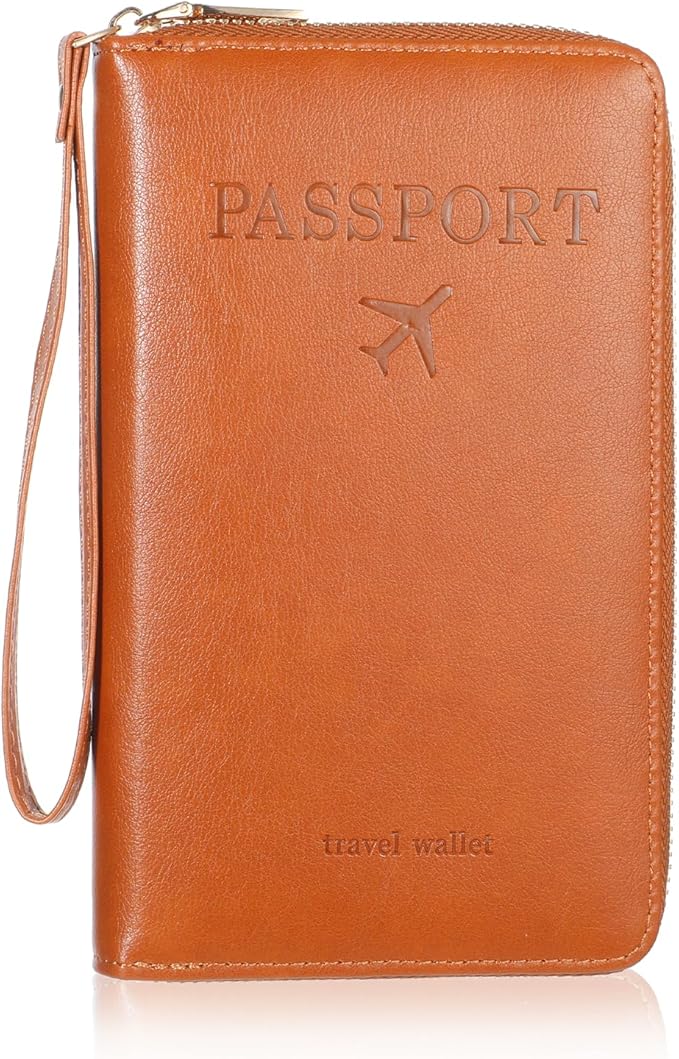 Passport Holder for Travel Women and Men RFID Passport Holder with Card Slots Holders Passports Case Passports Cover Wallet Travel Essentials Accessories for Phones Cash Boarding Passes