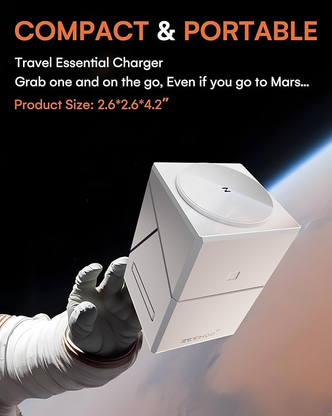 ZEEHOO 3 in 1 Charging Station, for iPhone Charging Station, for Apple MagSafe Charger, Qi2 Certified, 15W Fast Wireless Charger, for Apple Watch, for iPhone 17,16,15,14,13,12 Series, AirPods (White)