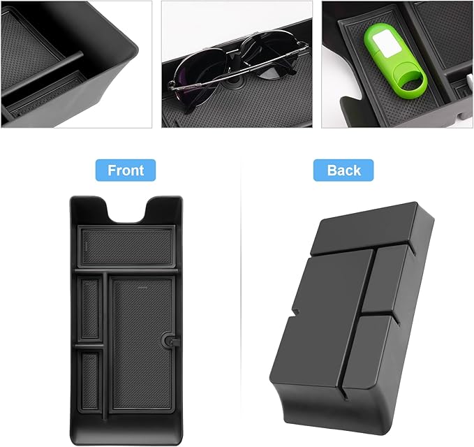 2025 2026 Camry Center Console Organizer for Toyota Camry (LE/SE/Nightshade/XLE/XSE), Durable ABS &Anti-Slip Rubber Console Tray Insert 2026 Camry Accessories
