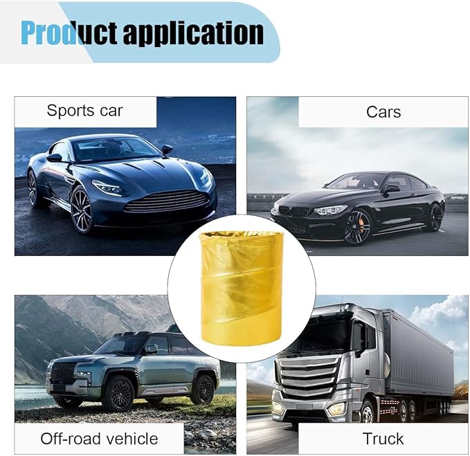Collapsible Trash Can Car Garbage Bag - Leather Pop-up Car Trash Bin with Elastic Band - Hanging Foldable Garbage Can Vehicle Waste Basket Bin - Double-Layer Washable Bag for Cars Camping (Gold)