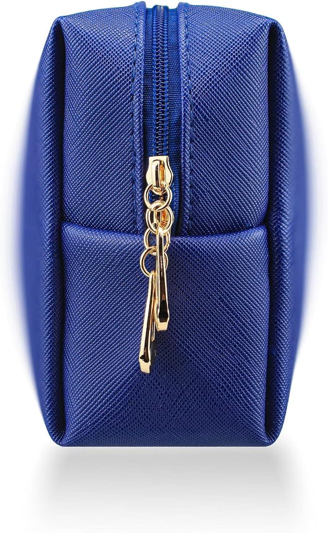 Small Makeup Bag Portable Cosmetic Bag for Women Makeup Pouch Waterproof Toiletry Bag for Travel (Navy Blue, Normal)