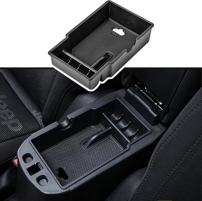 EDBETOS Center Console Organizer Tray Compatible with Jeep Renegade Accessories 2015-2019 2020 2021 2022 2023 Armrest Glove Box Secondary Storage (Black Line)