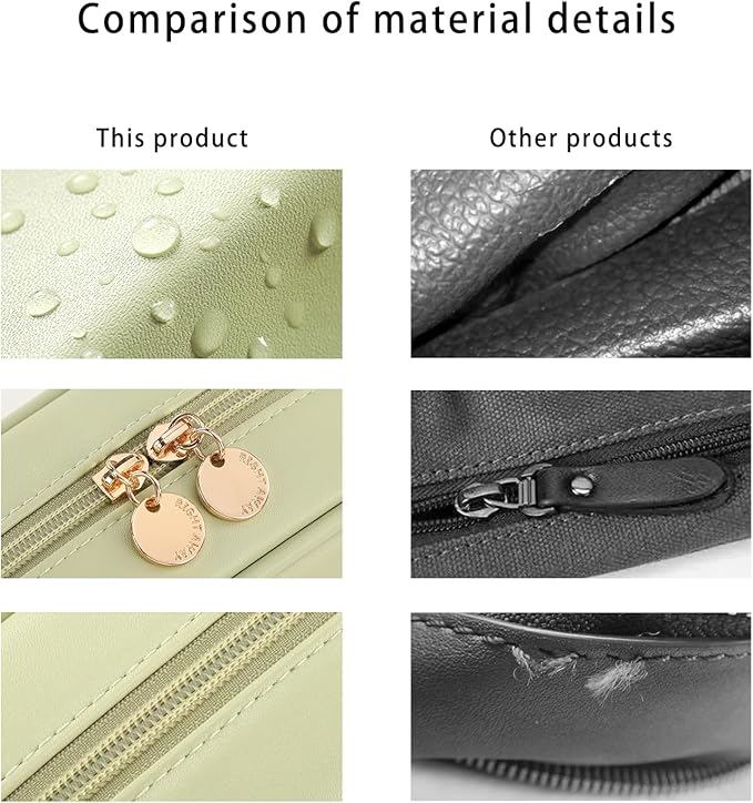 RIGHT AWAY Small Makeup Bag for Purse,Travel Cosmetic Bag Organizer for Women,Cute Make Up Pouch Waterproof Toiletry Bag with Zipper,Portable Makeup Case Skincare Bag for Travel Accessories(Green)