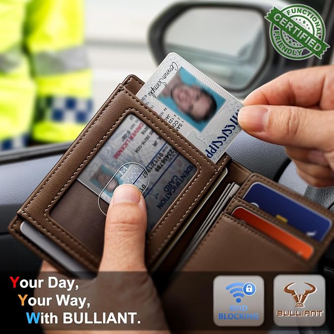 BULLIANT Slim Wallet For Men 12Cards,Magnetic Flip Build-in Money Clip Airtag Compatible-RFID Blocking