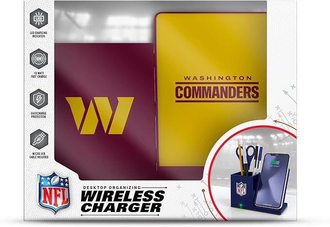 SOAR NFL Unisex Wireless Charging Stand and Desktop Organizer