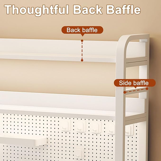 Desk Shelf, Desk Extension Shelf, Desk Extender Side Table, Heavy Duty Desktop Organizer, 3 Tier Desk Extension Shelving Unit for Table Accessories(95x93x25cm/37x37x10in)