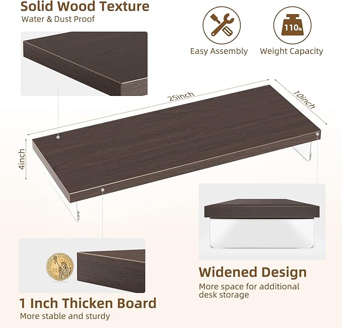 Monitor Stand Riser, Wood & Acrylic Computer Monitor Stand Desk Desktop Organizer Table For Home, Office Workspace, Laptop Riser, Printer, PC & TV Screen Riser
