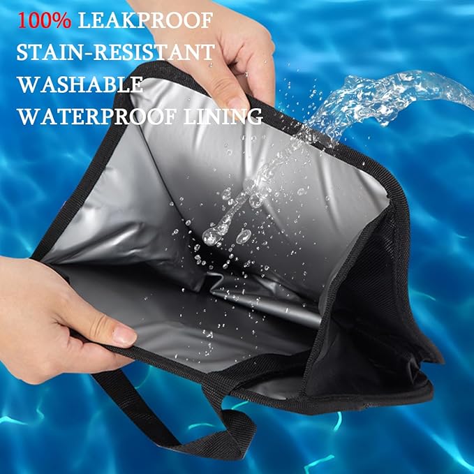 Car Trash Can, Foldable Hanging Multipurpose Vehicle Garbage Bag for Seat Console, Waterproof Collapsible Auto Interior Trash Bin Storage Organizer, Universal for Truck SUV RV (Large)