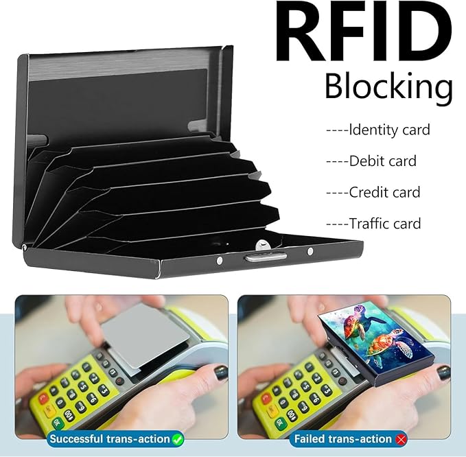 Credit Card Holder, Sea Turtles Design Mini RFID Blocking Aluminum Wallet Slim Metal Hard Case Shell Travel Wallet ID Case Small Credit Cards Case Business Cards for Women Men Girls