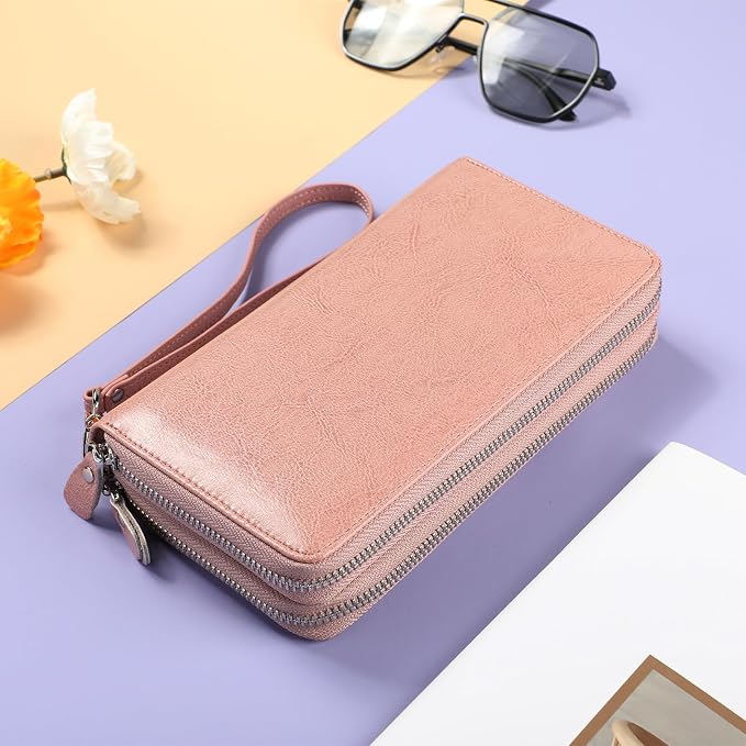Lavemi Small Compact Women Wallet RFID Blocking Genuine Leather Bifold Purse with ID Windows