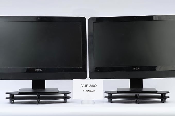 Vu Ryte Stackable 1 Inch Computer Monitor Riser Stand, Oval, Black, VUR 8800 4-Pack
