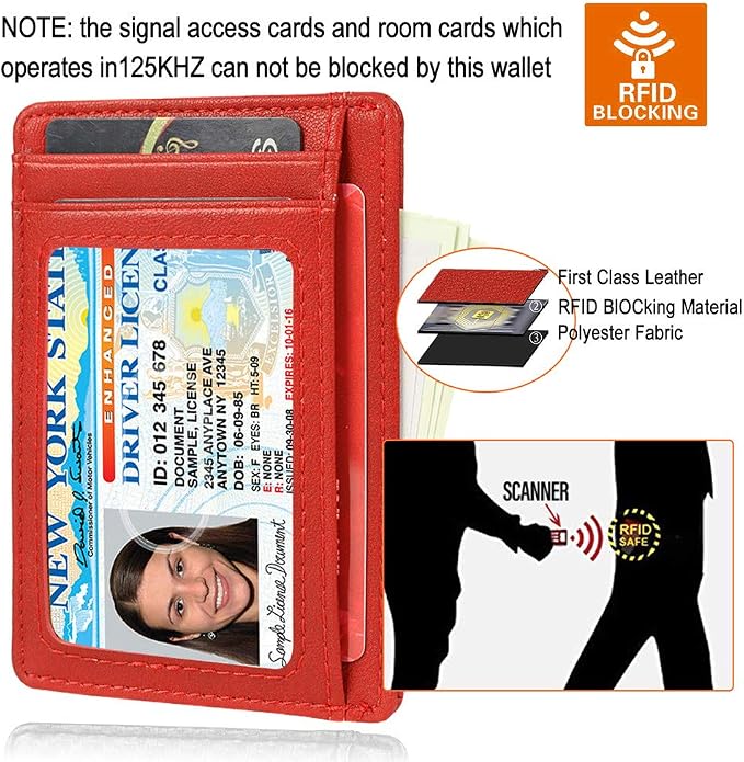 GH GOLD HORSE Slim RFID Blocking Card Holder Minimalist Leather Front Pocket Wallet for Women | Slim