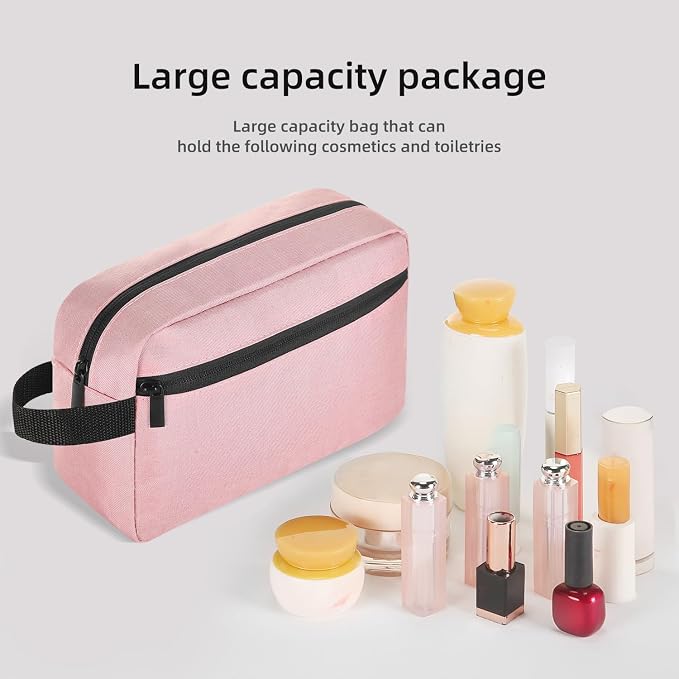 Icramsy Travel Toiletry bag Toiletry bag for women men Hanging Cosmetic bag Travel accessories for Women Men (Pink)