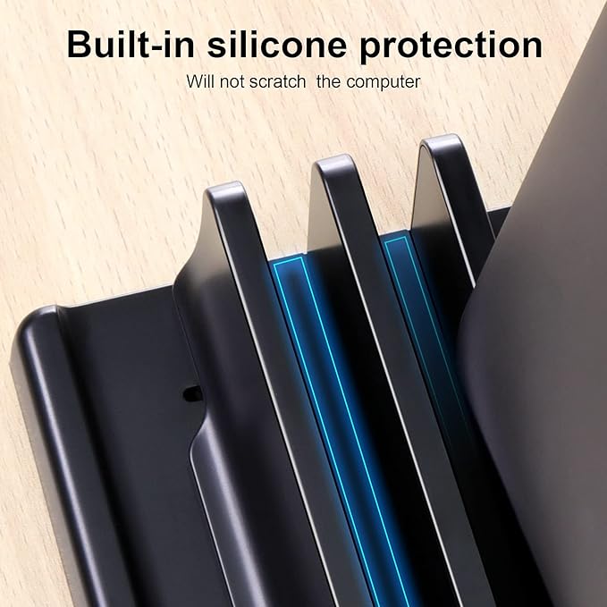 EAXBUX 4 in 1 Vertical Laptop Stand Holder,Adjustable ABS Plastic Desktop Notebook Dock,Vertical Laptop Stand Space-Saving for All MacBook/Surface/Samsung/HP/Dell/Chrome Book