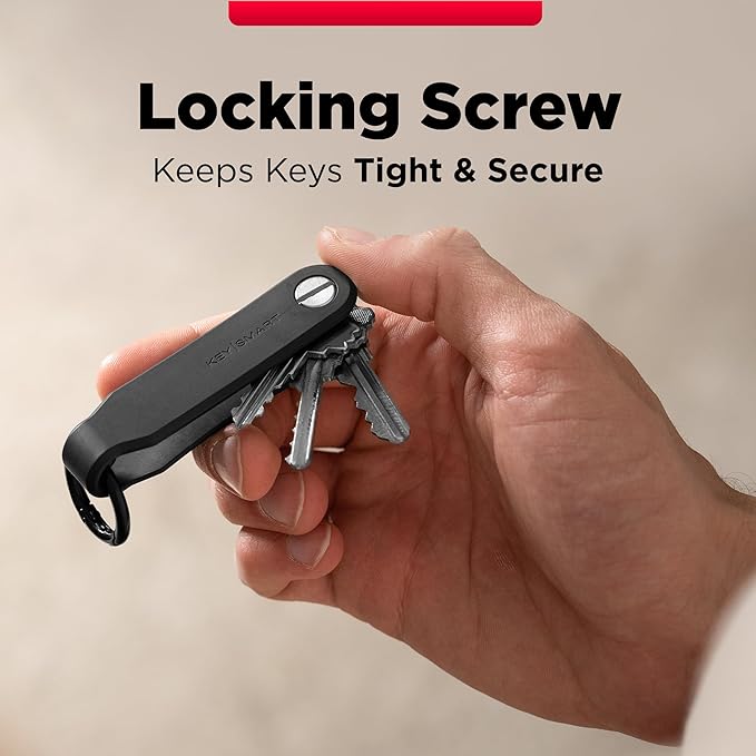 KeySmart Loop - Keychain Key Holder, FKM Silicone Compact Key Organizer for Key Chain, Clutter-Free Compact EDC Key Chains